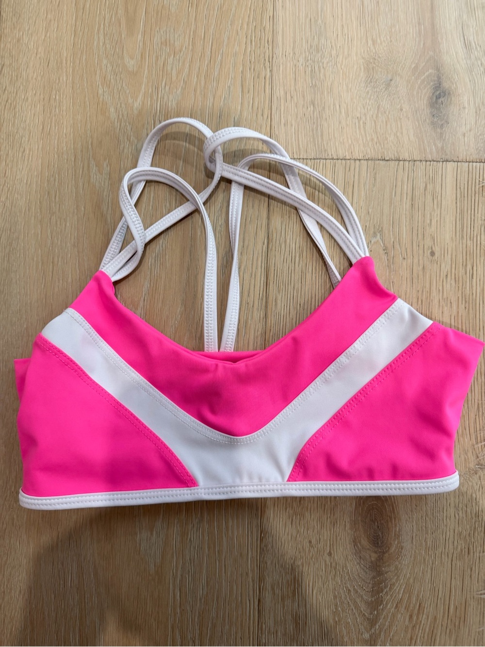 Tiger Friday dancewear white and pink striped top